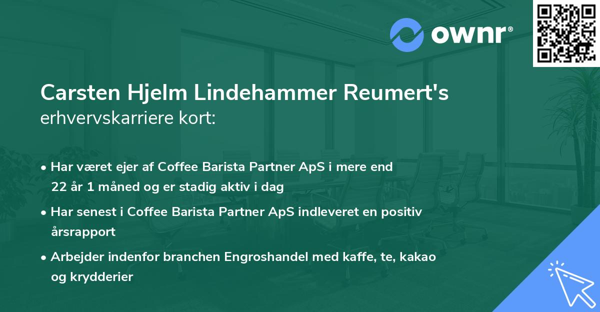 Carsten Hjelm Lindehammer Reumert's erhvervskarriere kort