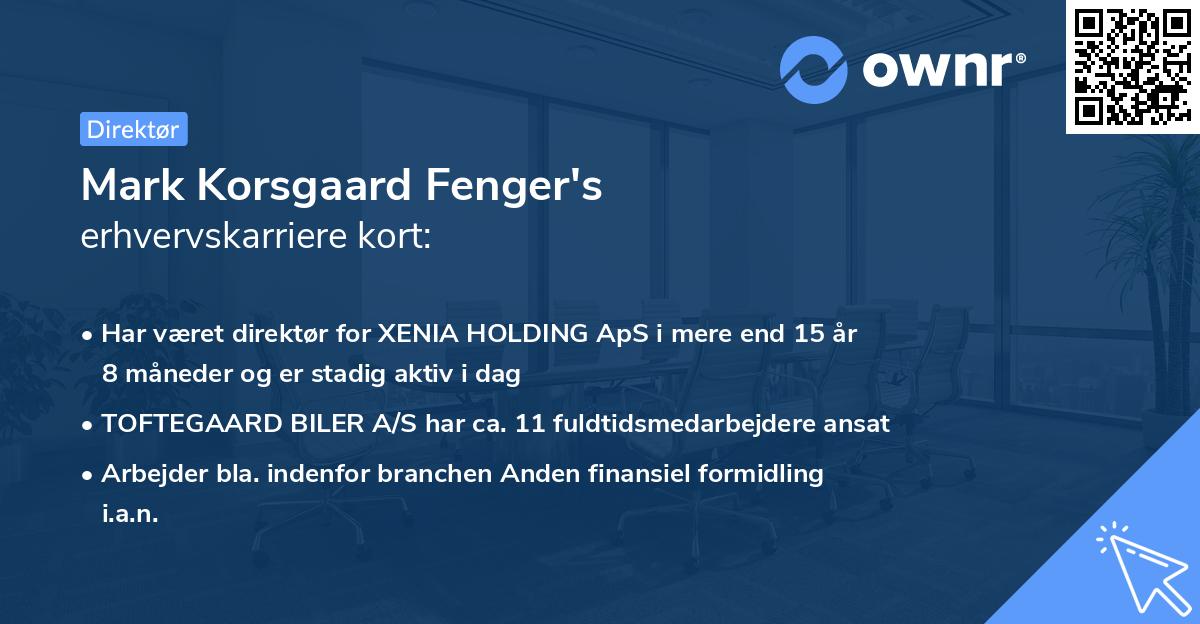 Mark Korsgaard Fenger's erhvervskarriere kort