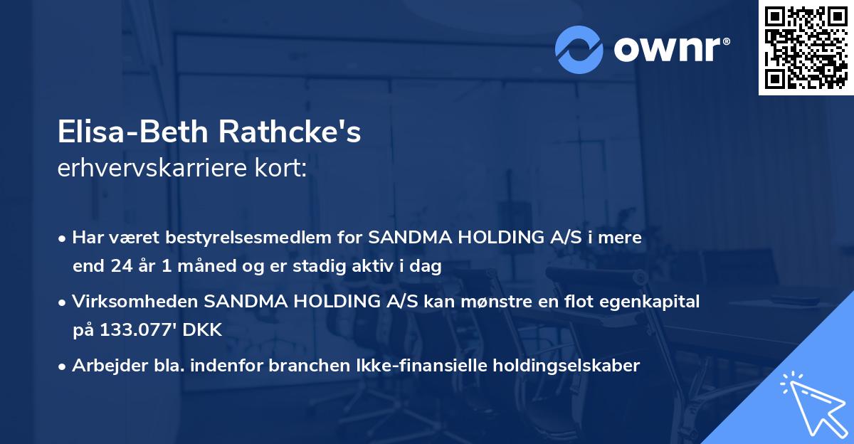 Elisa-Beth Rathcke's erhvervskarriere kort