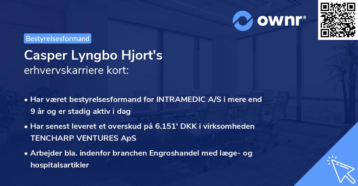 Casper Lyngbo Hjort's erhvervskarriere kort