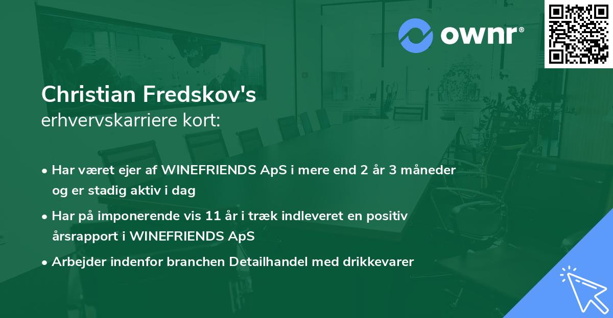 Christian Fredskov's erhvervskarriere kort