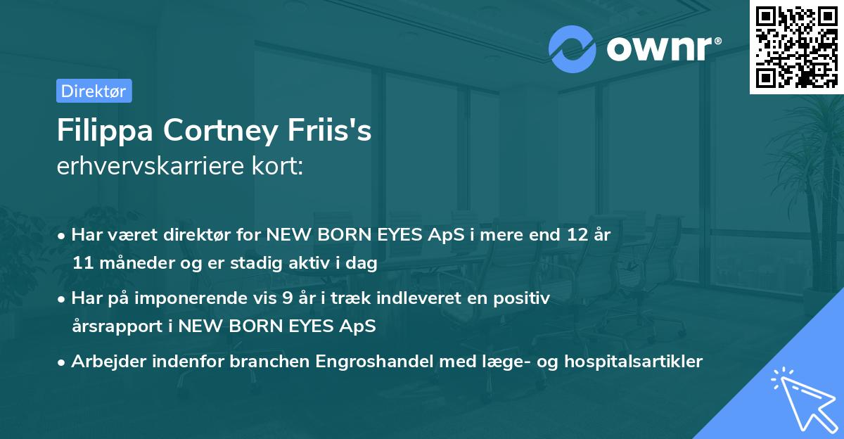 Filippa Cortney Friis's erhvervskarriere kort