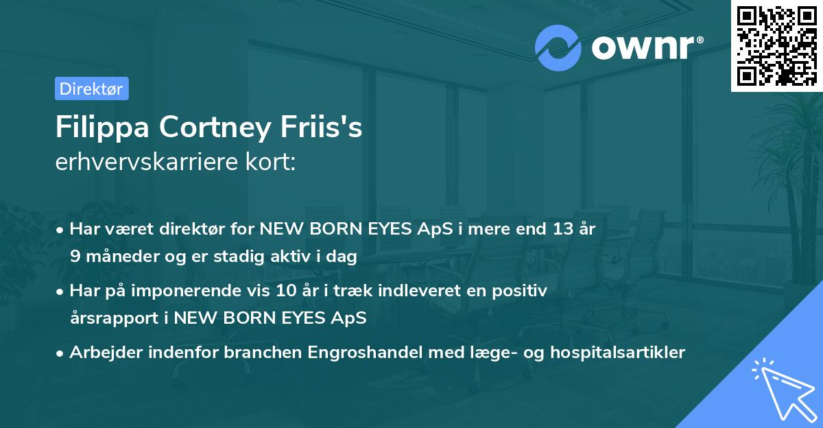 Filippa Cortney Friis's erhvervskarriere kort