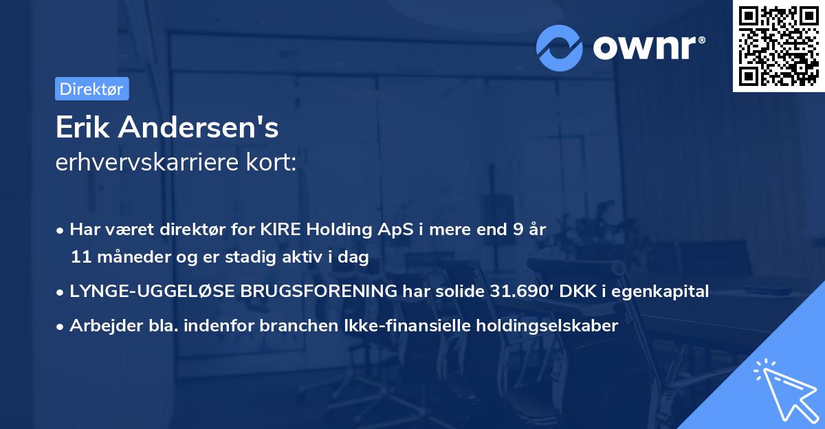 Erik Andersen's erhvervskarriere kort