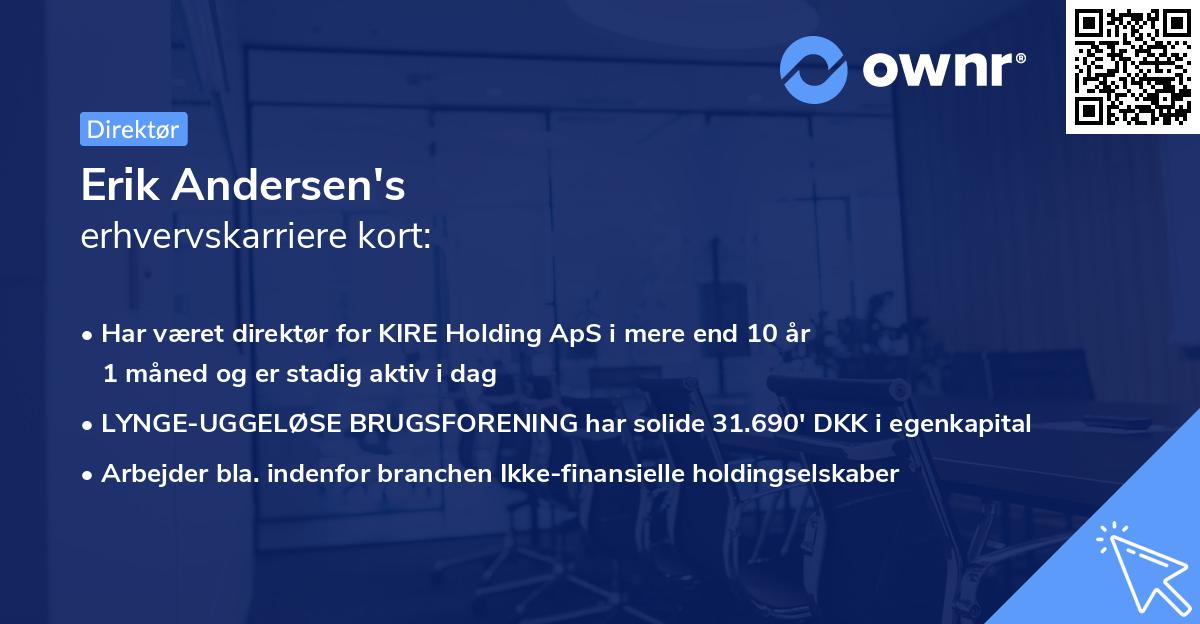 Erik Andersen's erhvervskarriere kort