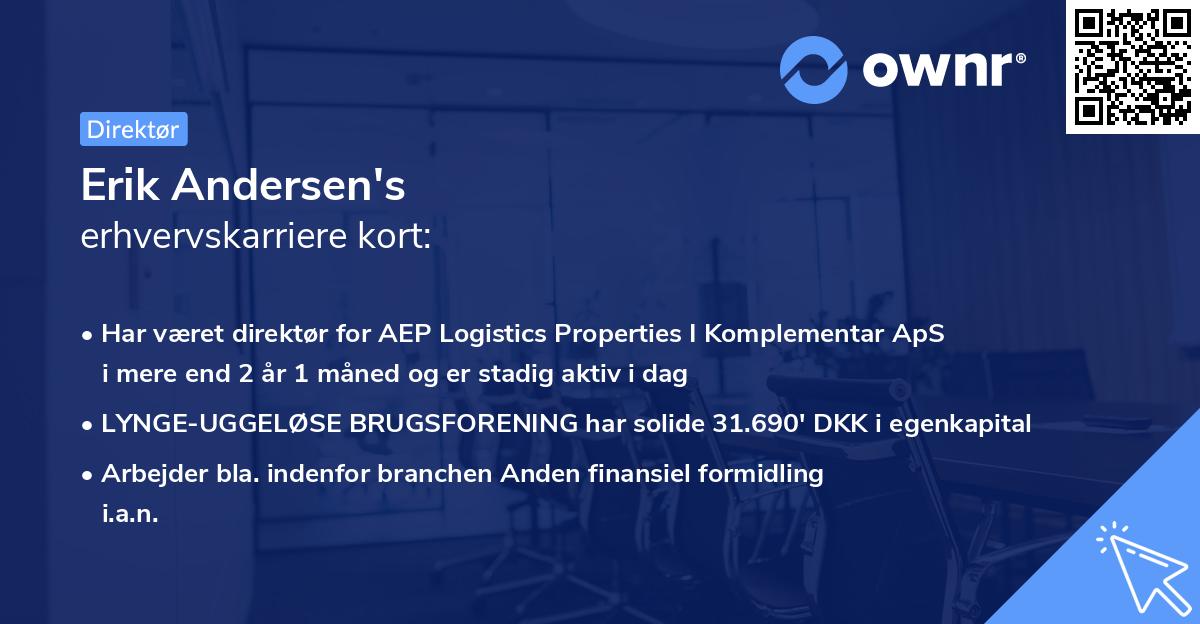 Erik Andersen's erhvervskarriere kort