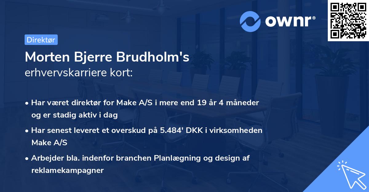 Morten Bjerre Brudholm's erhvervskarriere kort
