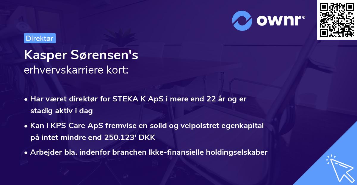 Kasper Sørensen's erhvervskarriere kort