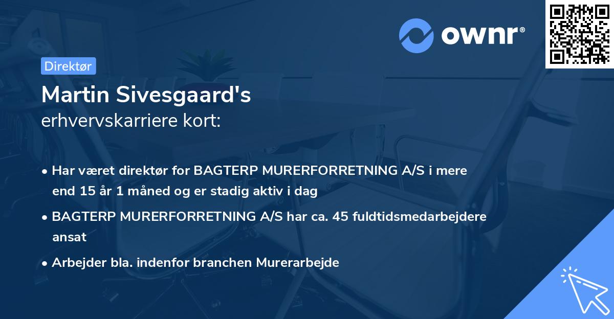 Martin Sivesgaard's erhvervskarriere kort