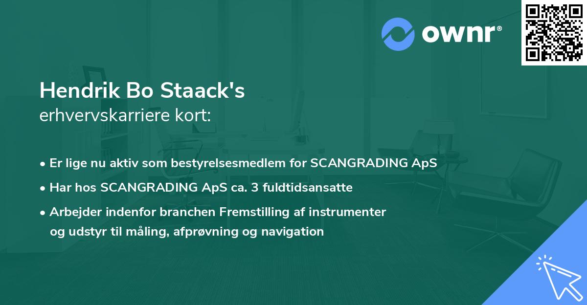 Hendrik Bo Staack's erhvervskarriere kort