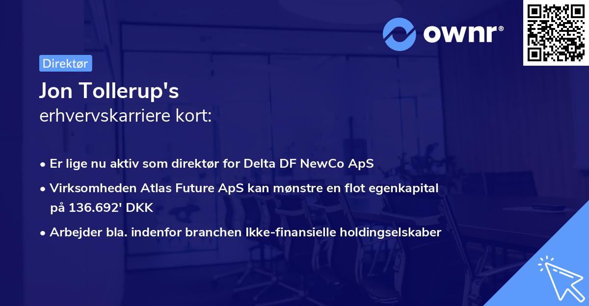 Jon Tollerup's erhvervskarriere kort