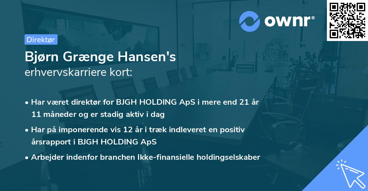 Bjørn Grænge Hansen's erhvervskarriere kort