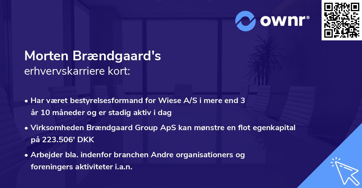 Morten Brændgaard's erhvervskarriere kort