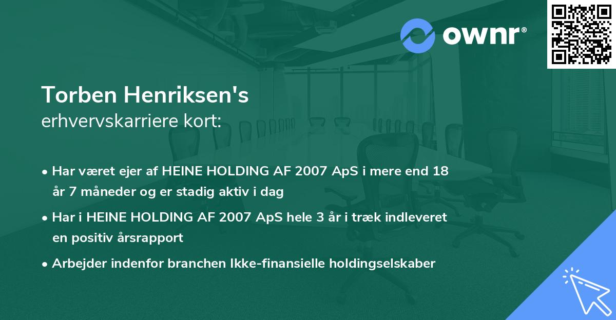 Torben Henriksen's erhvervskarriere kort
