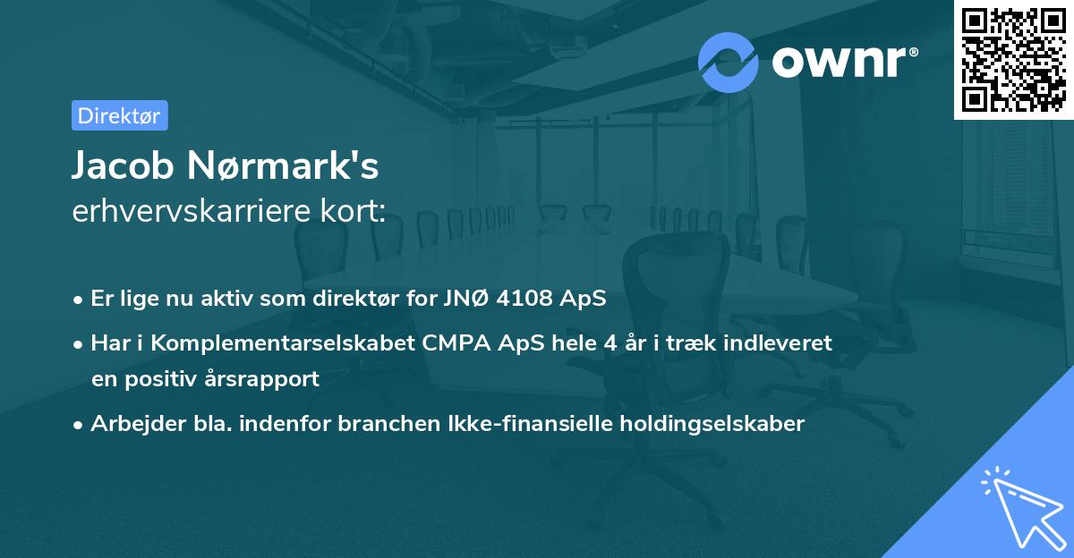 Jacob Nørmark's erhvervskarriere kort