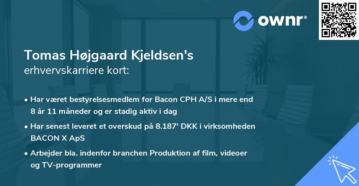 Tomas Højgaard Kjeldsen's erhvervskarriere kort