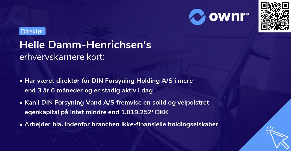 Helle Damm-Henrichsen's erhvervskarriere kort