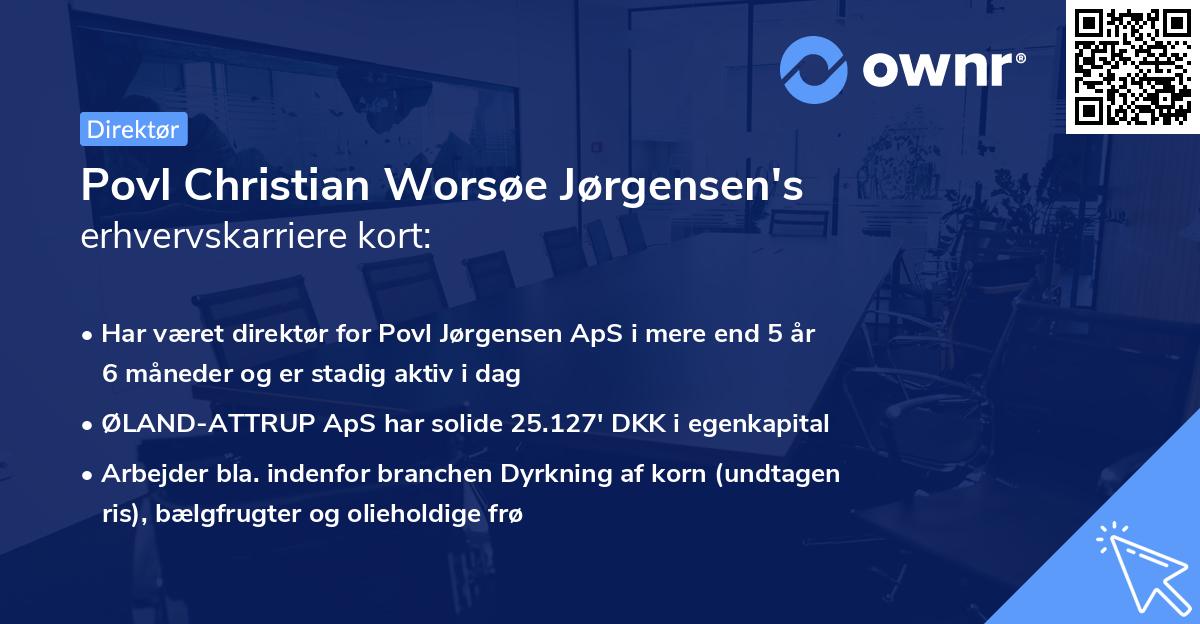 Povl Christian Worsøe Jørgensen's erhvervskarriere kort