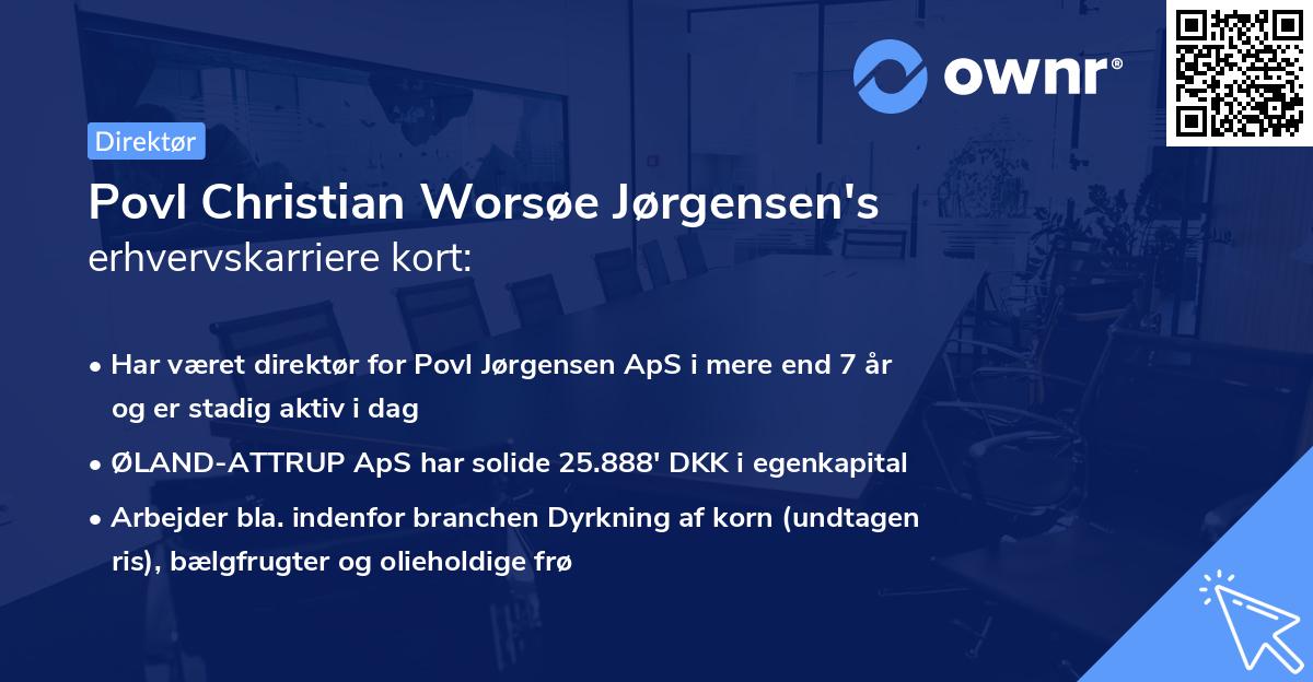 Povl Christian Worsøe Jørgensen's erhvervskarriere kort