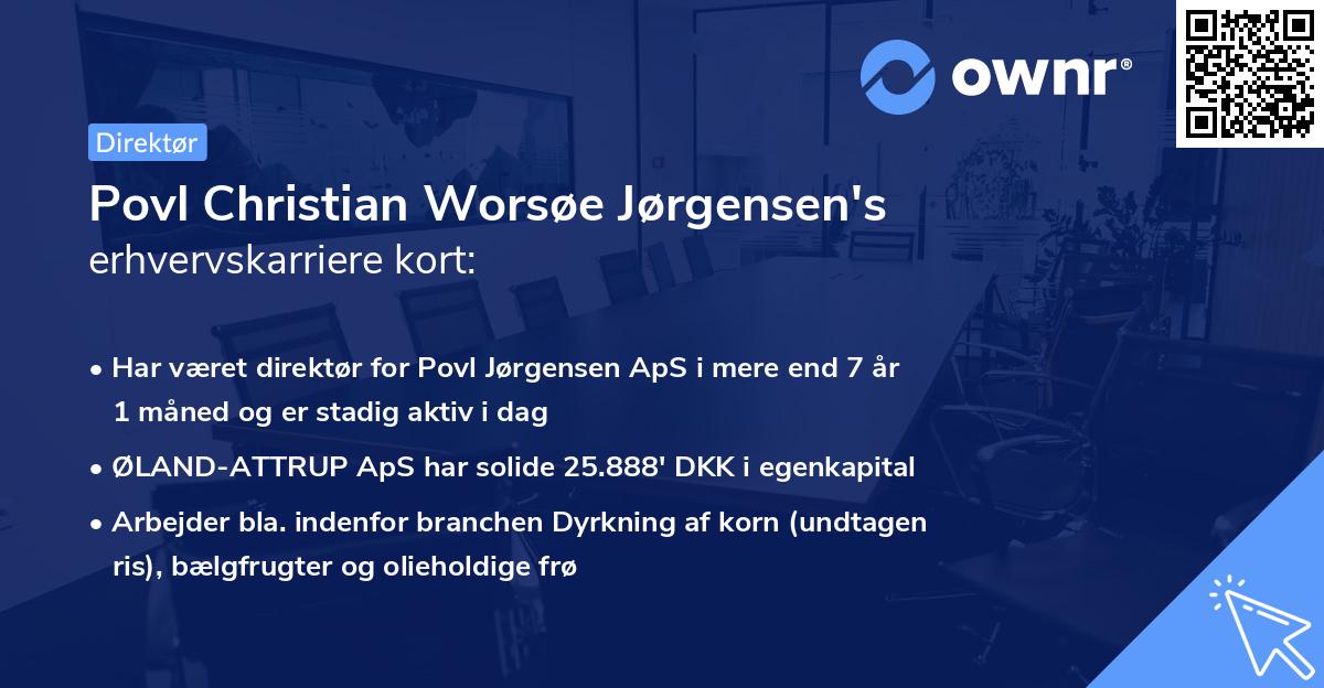 Povl Christian Worsøe Jørgensen's erhvervskarriere kort