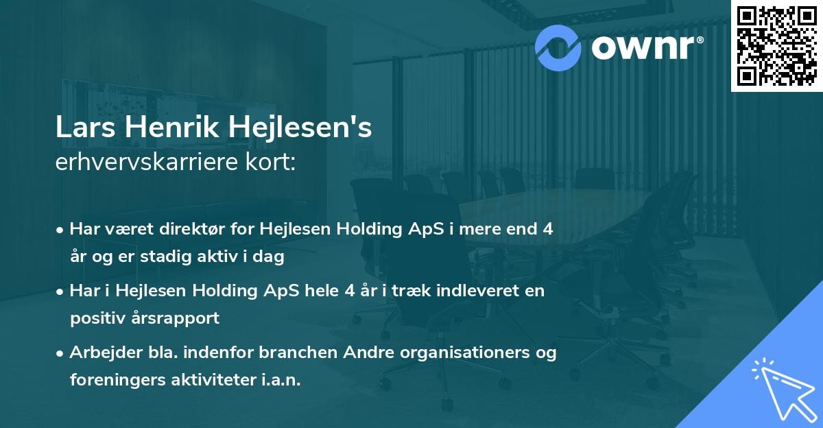 Lars Henrik Hejlesen's erhvervskarriere kort