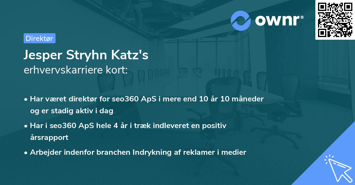Jesper Stryhn Katz's erhvervskarriere kort