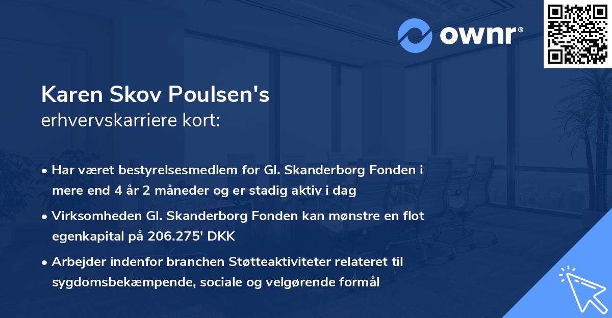 Karen Skov Poulsen's erhvervskarriere kort