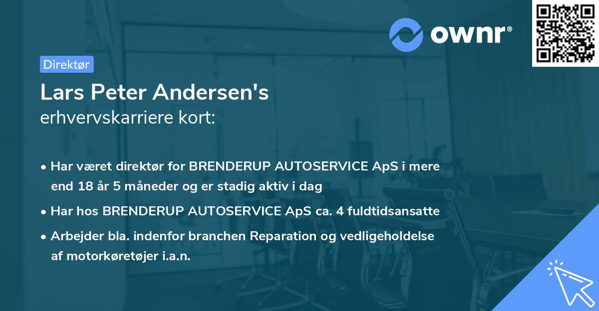 Lars Peter Andersen's erhvervskarriere kort