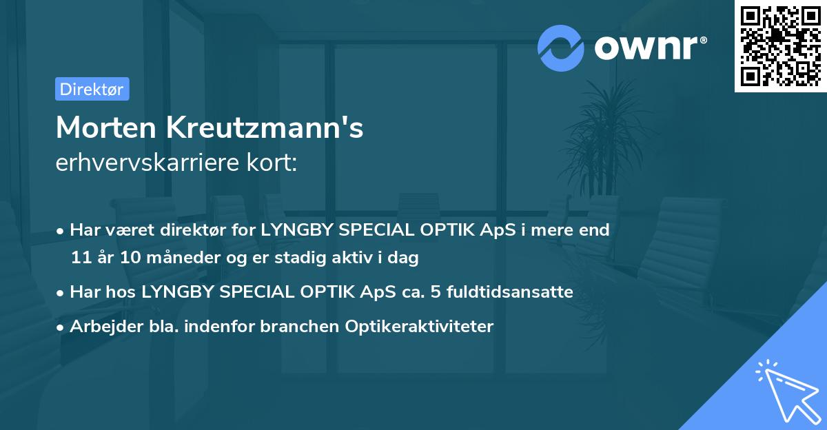 Morten Kreutzmann's erhvervskarriere kort