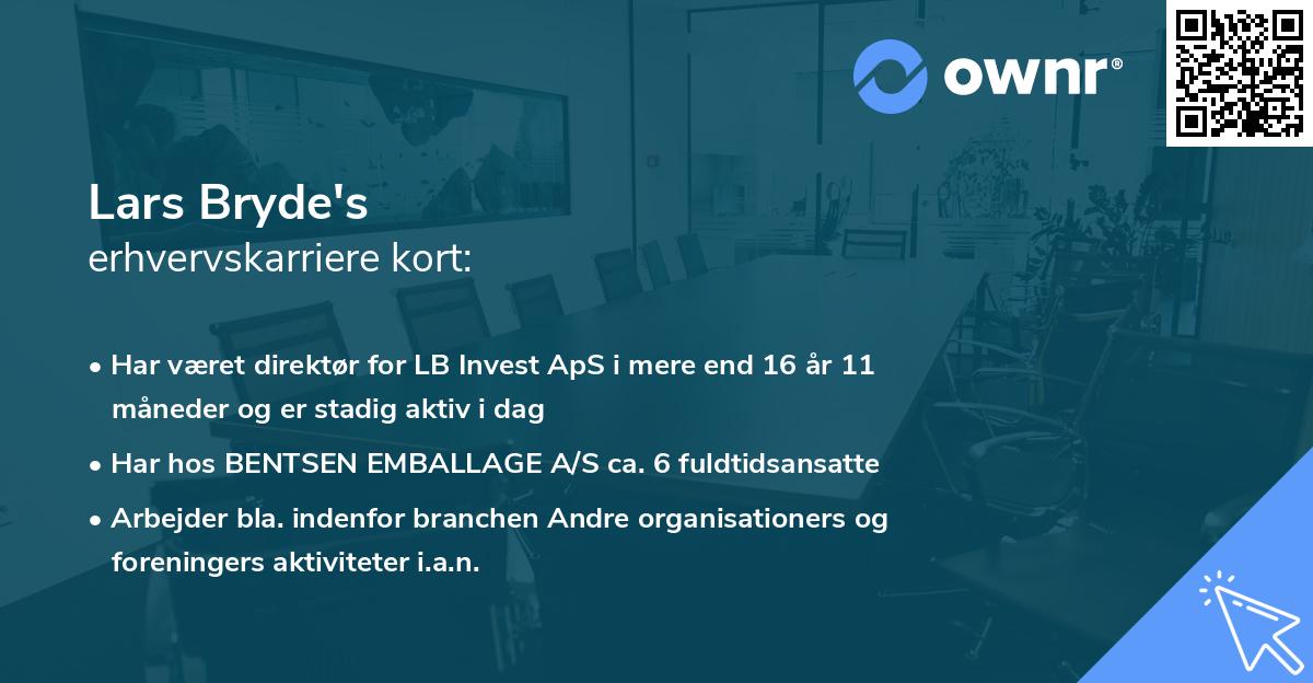 Lars Bryde's erhvervskarriere kort