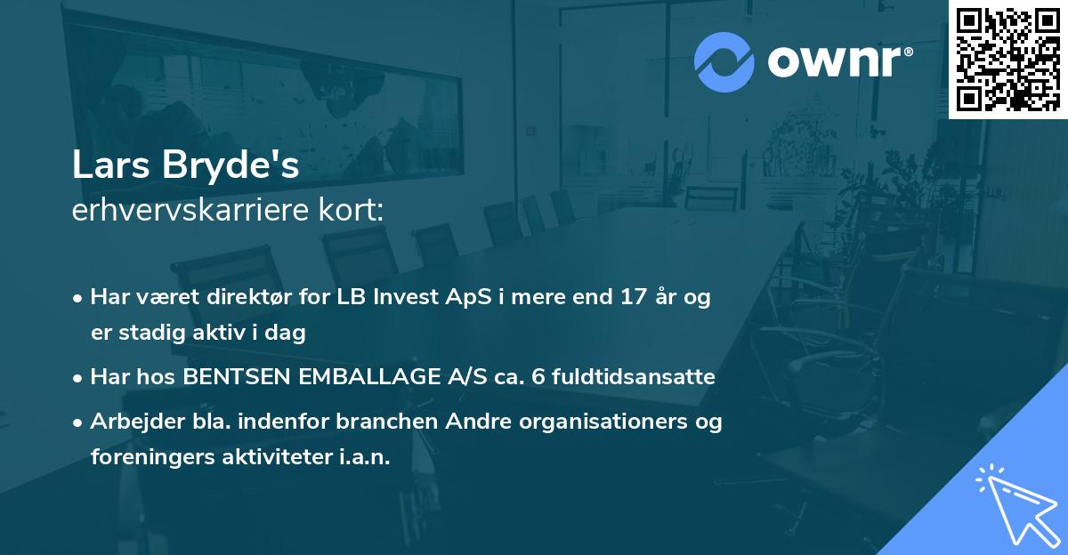 Lars Bryde's erhvervskarriere kort
