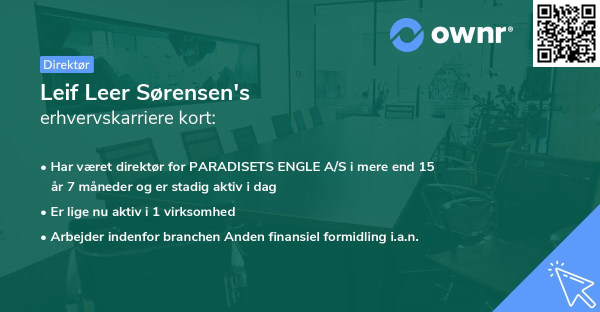 Leif Leer Sørensen's erhvervskarriere kort