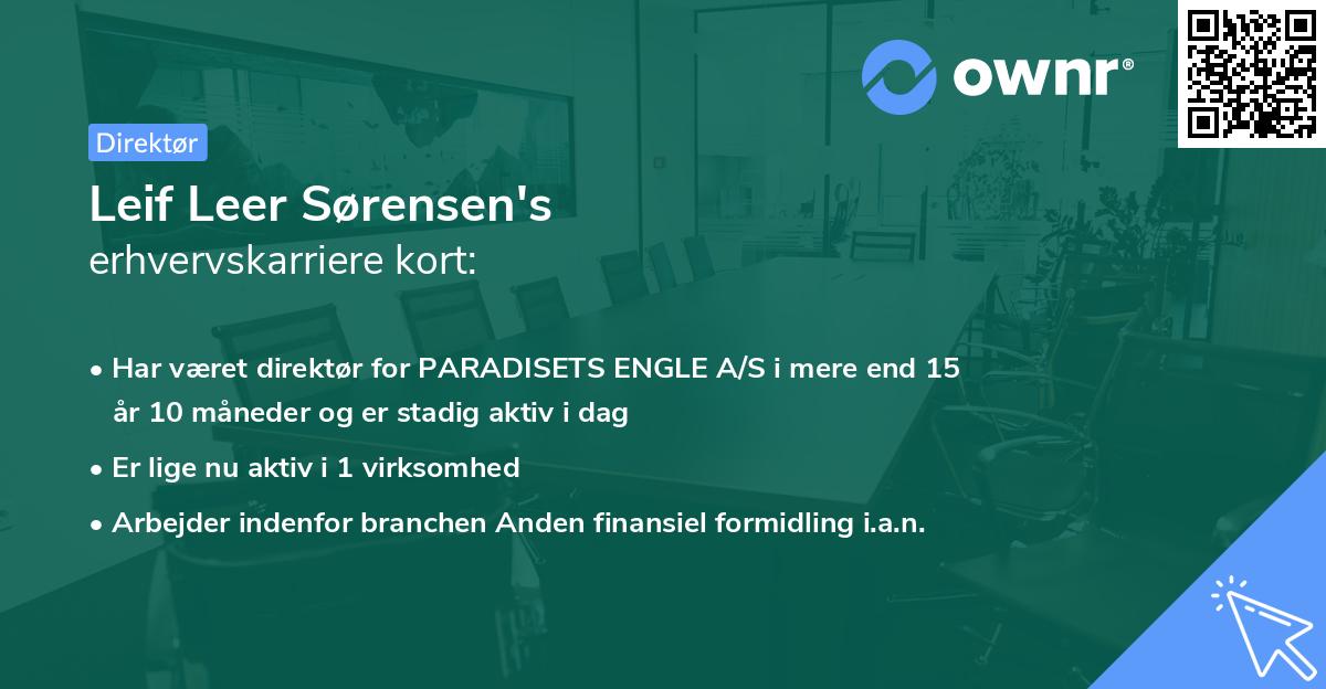Leif Leer Sørensen's erhvervskarriere kort