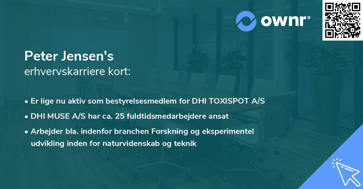 Peter Jensen's erhvervskarriere kort