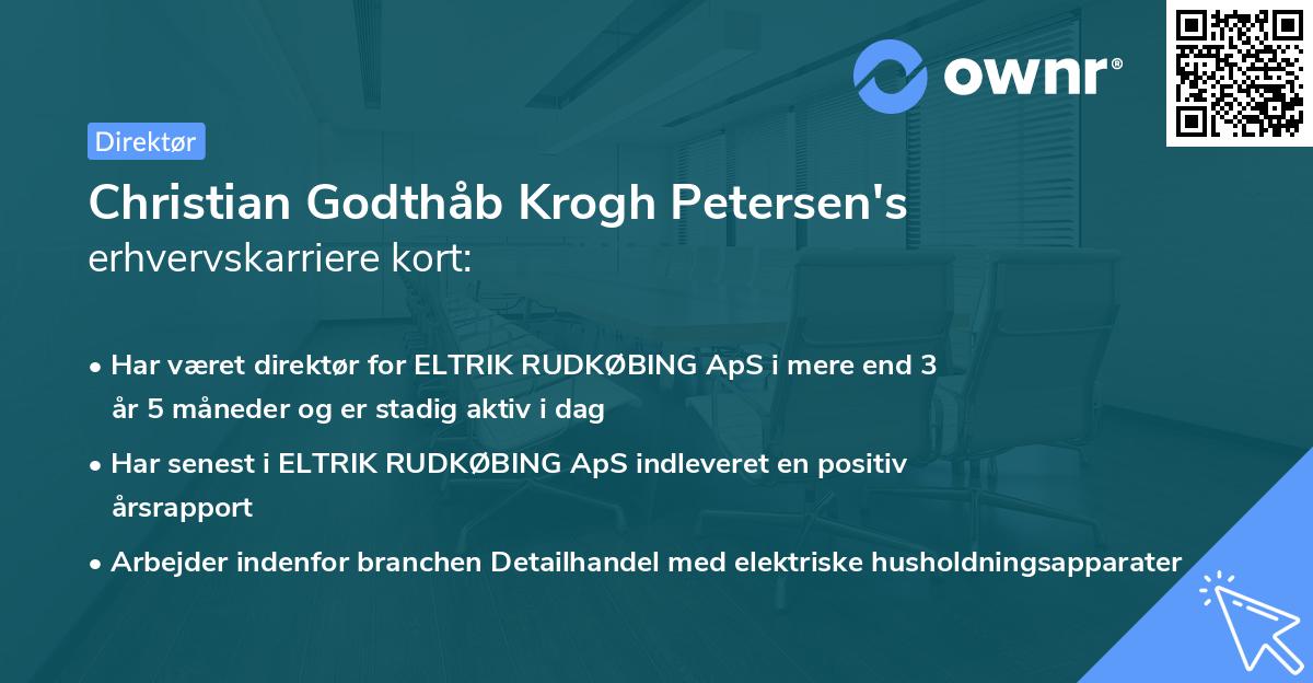 Christian Godthåb Krogh Petersen's erhvervskarriere kort