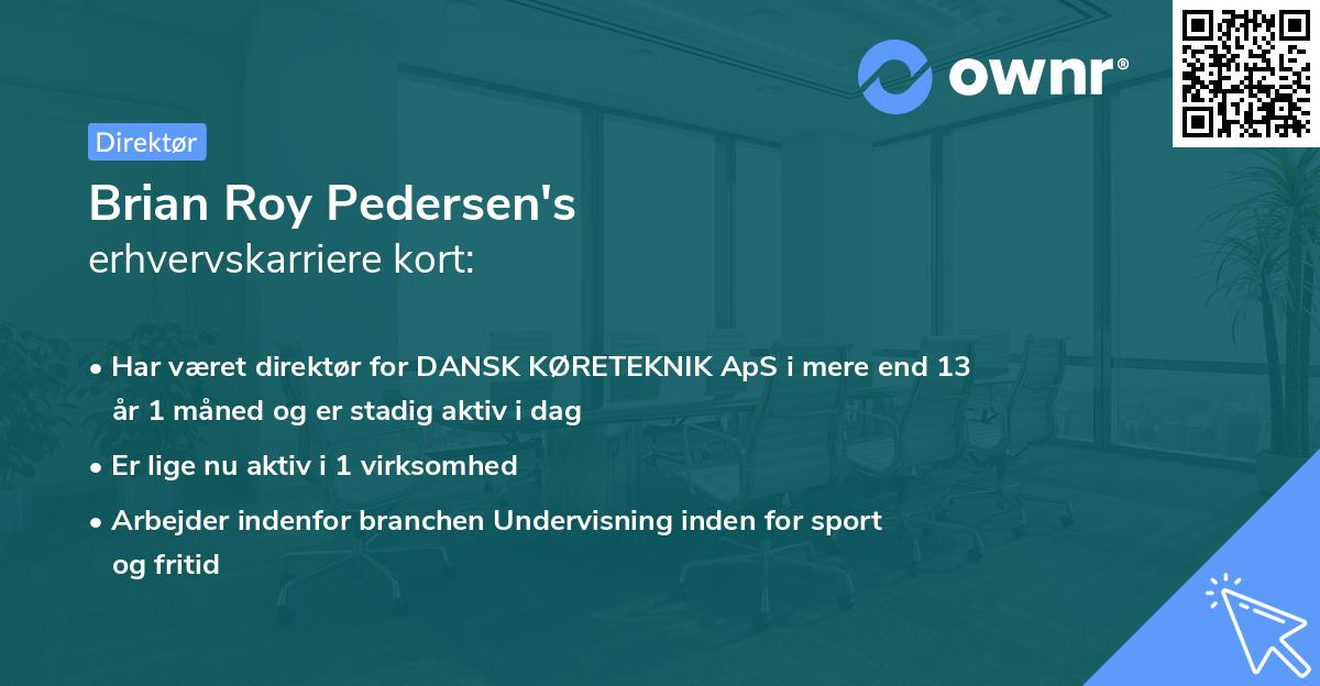 Brian Roy Pedersen's erhvervskarriere kort