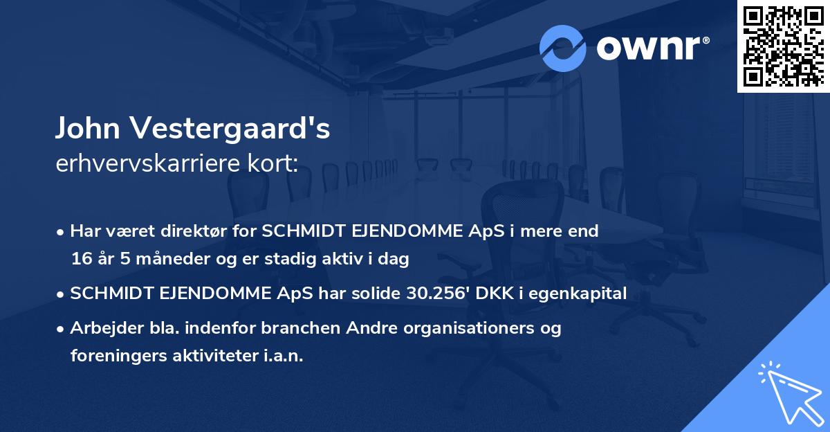 John Vestergaard's erhvervskarriere kort