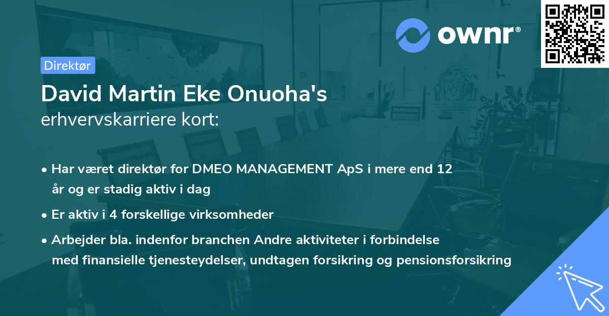 David Martin Eke Onuoha's erhvervskarriere kort