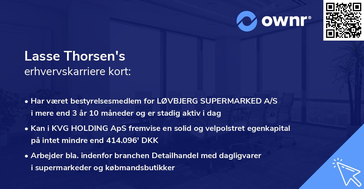 Lasse Thorsen's erhvervskarriere kort