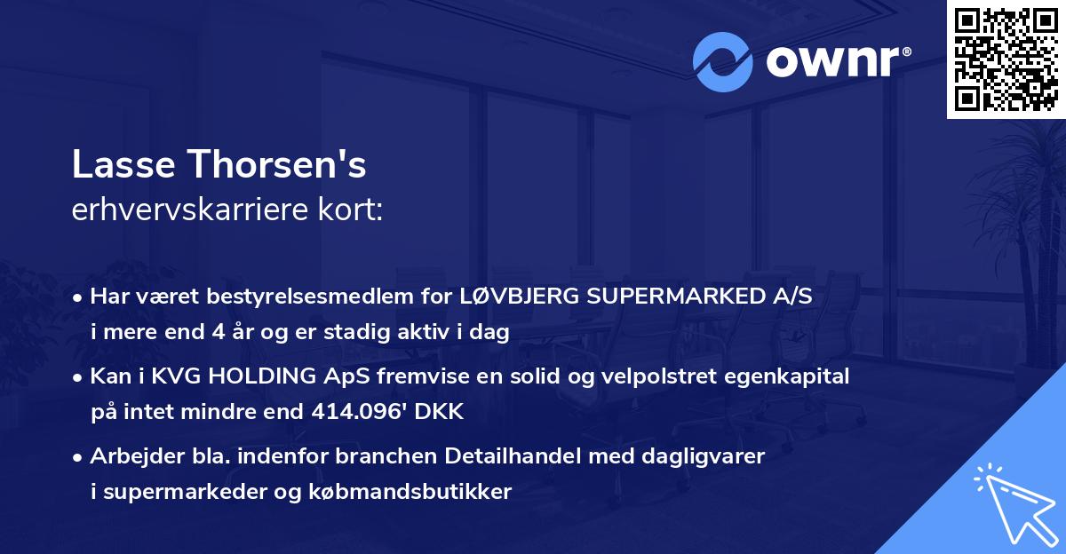 Lasse Thorsen's erhvervskarriere kort