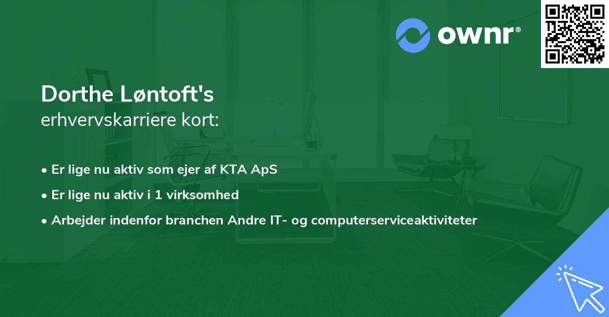 Dorthe Løntoft's erhvervskarriere kort