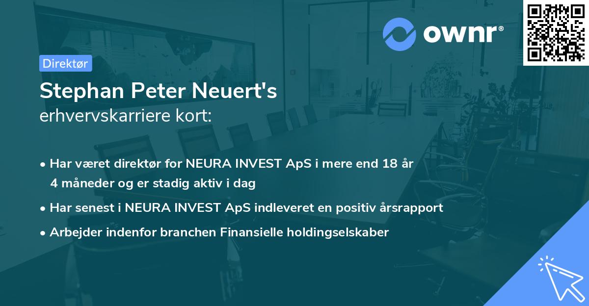 Stephan Peter Neuert's erhvervskarriere kort