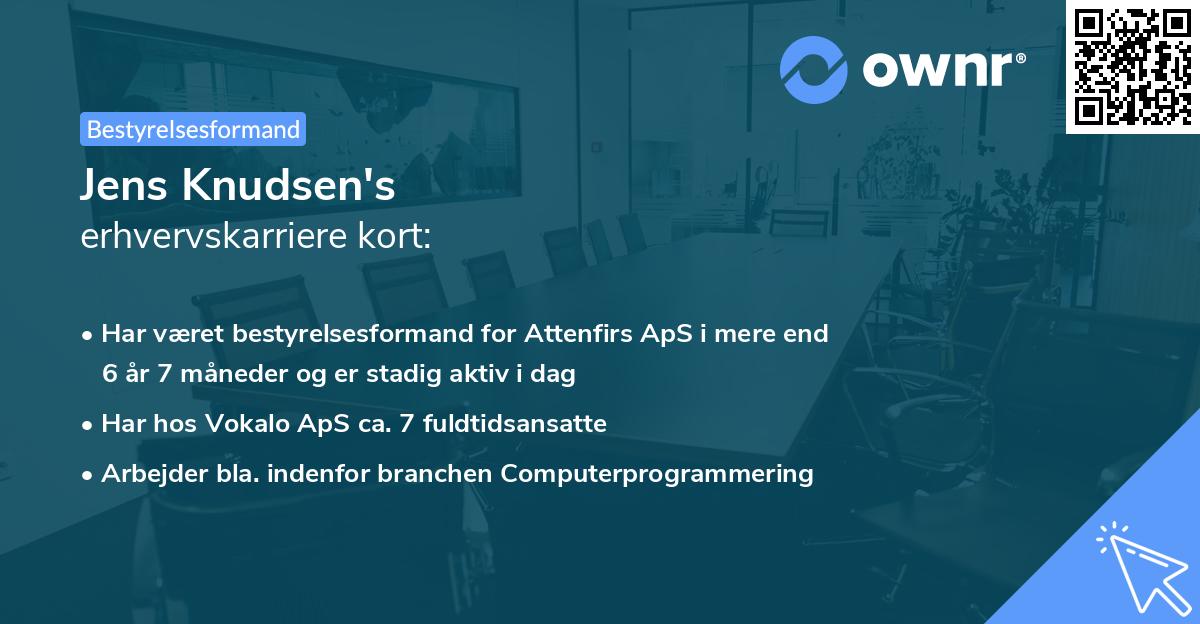 Jens Knudsen's erhvervskarriere kort
