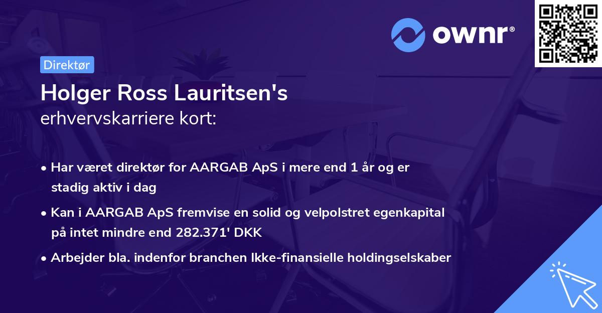Holger Ross Lauritsen's erhvervskarriere kort
