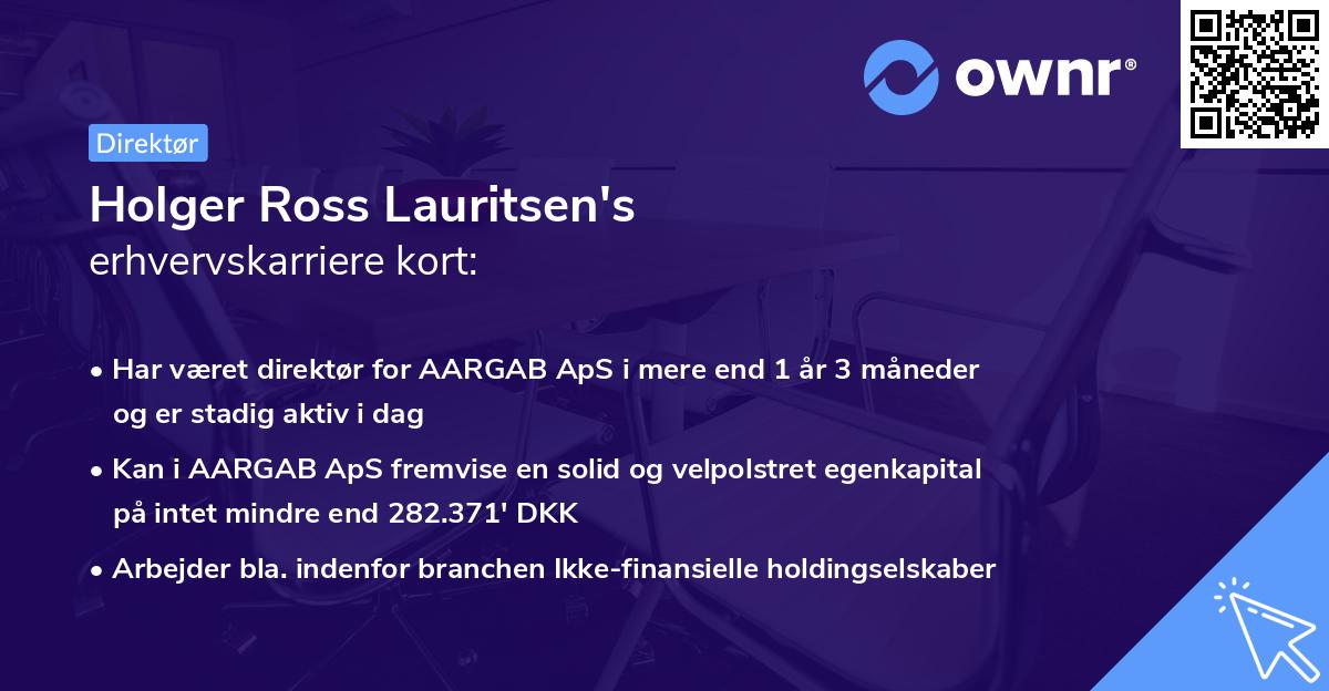 Holger Ross Lauritsen's erhvervskarriere kort
