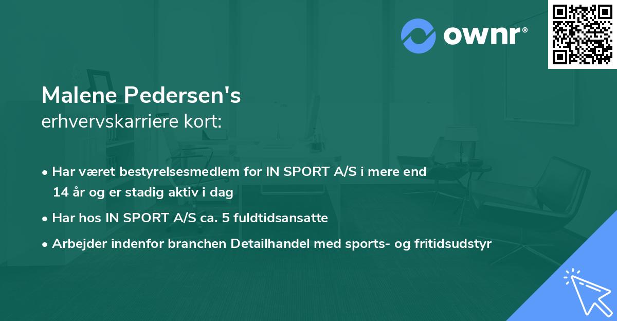 Malene Pedersen's erhvervskarriere kort