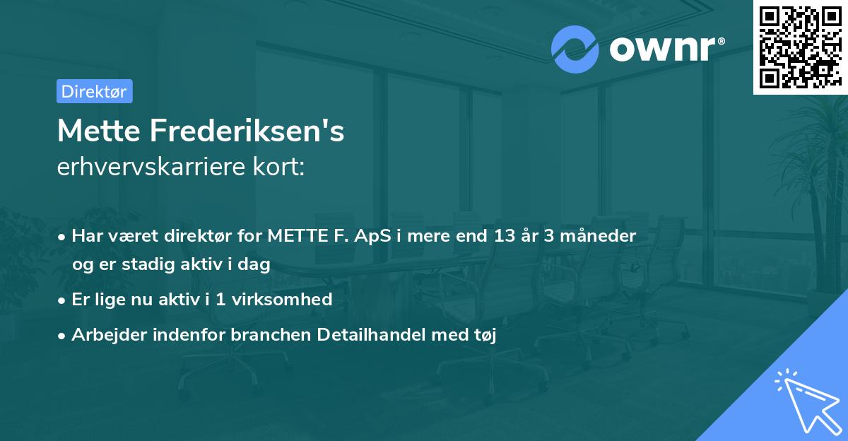 Mette Frederiksen's erhvervskarriere kort