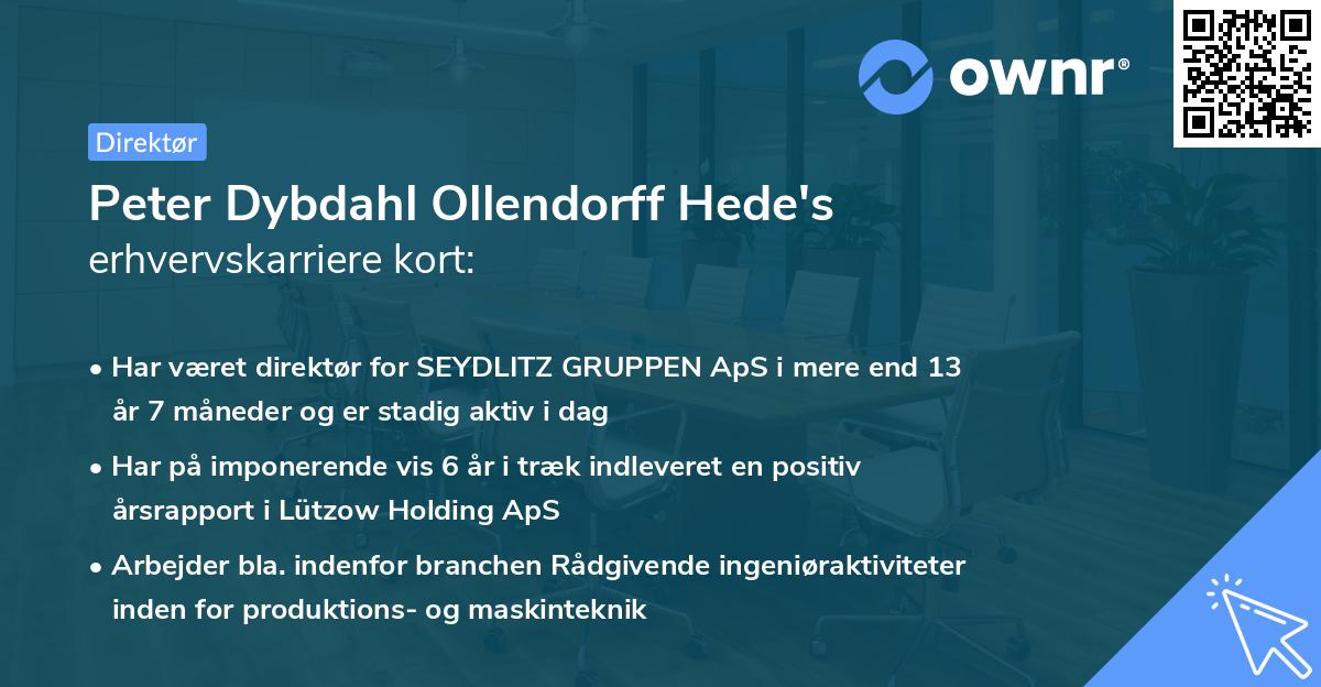 Peter Dybdahl Ollendorff Hede's erhvervskarriere kort