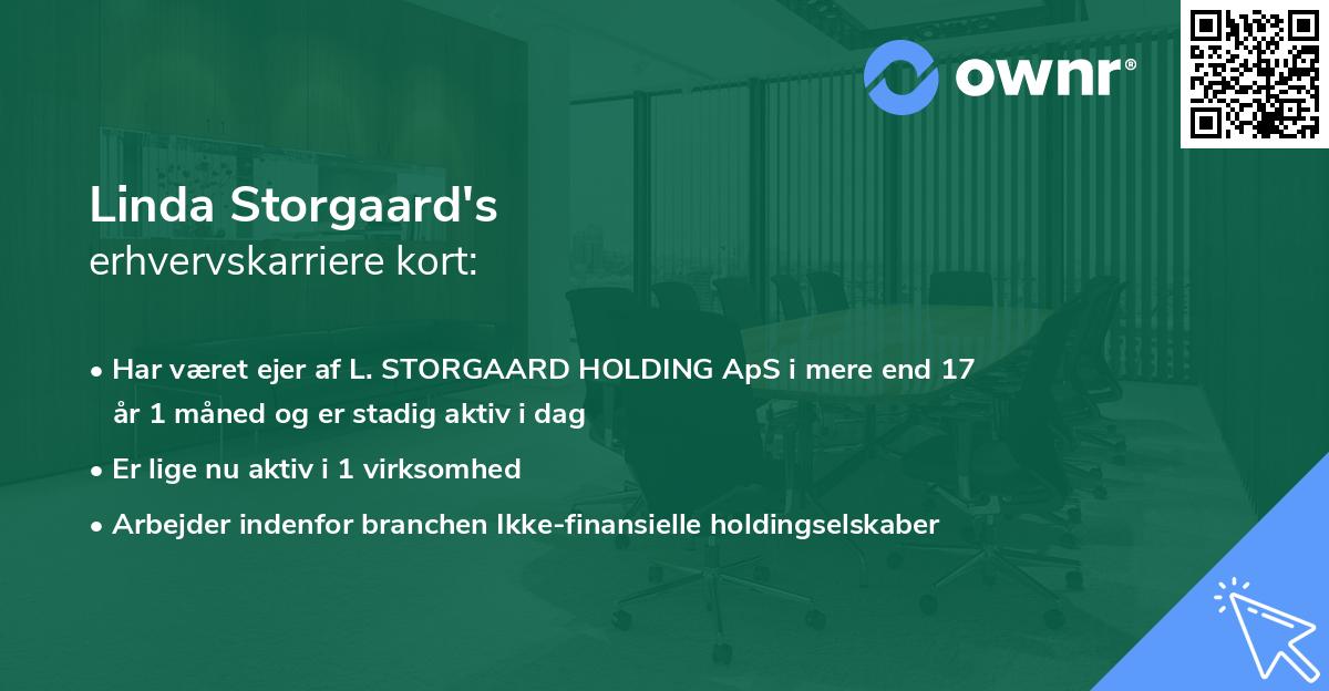 Linda Storgaard's erhvervskarriere kort