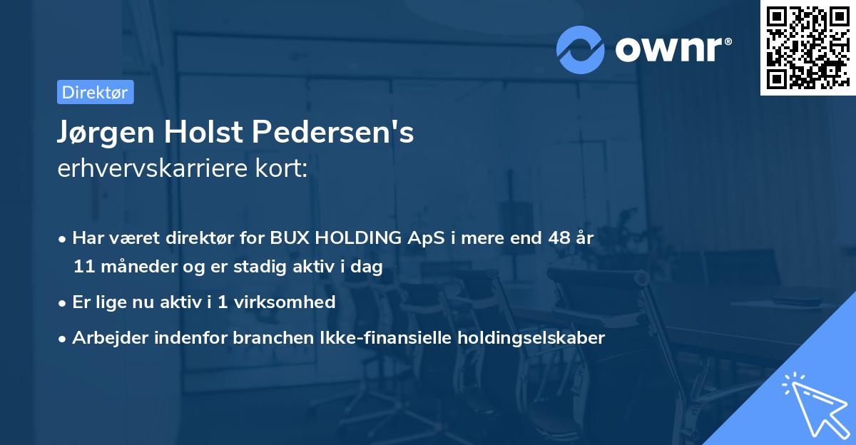 Jørgen Holst Pedersen's erhvervskarriere kort